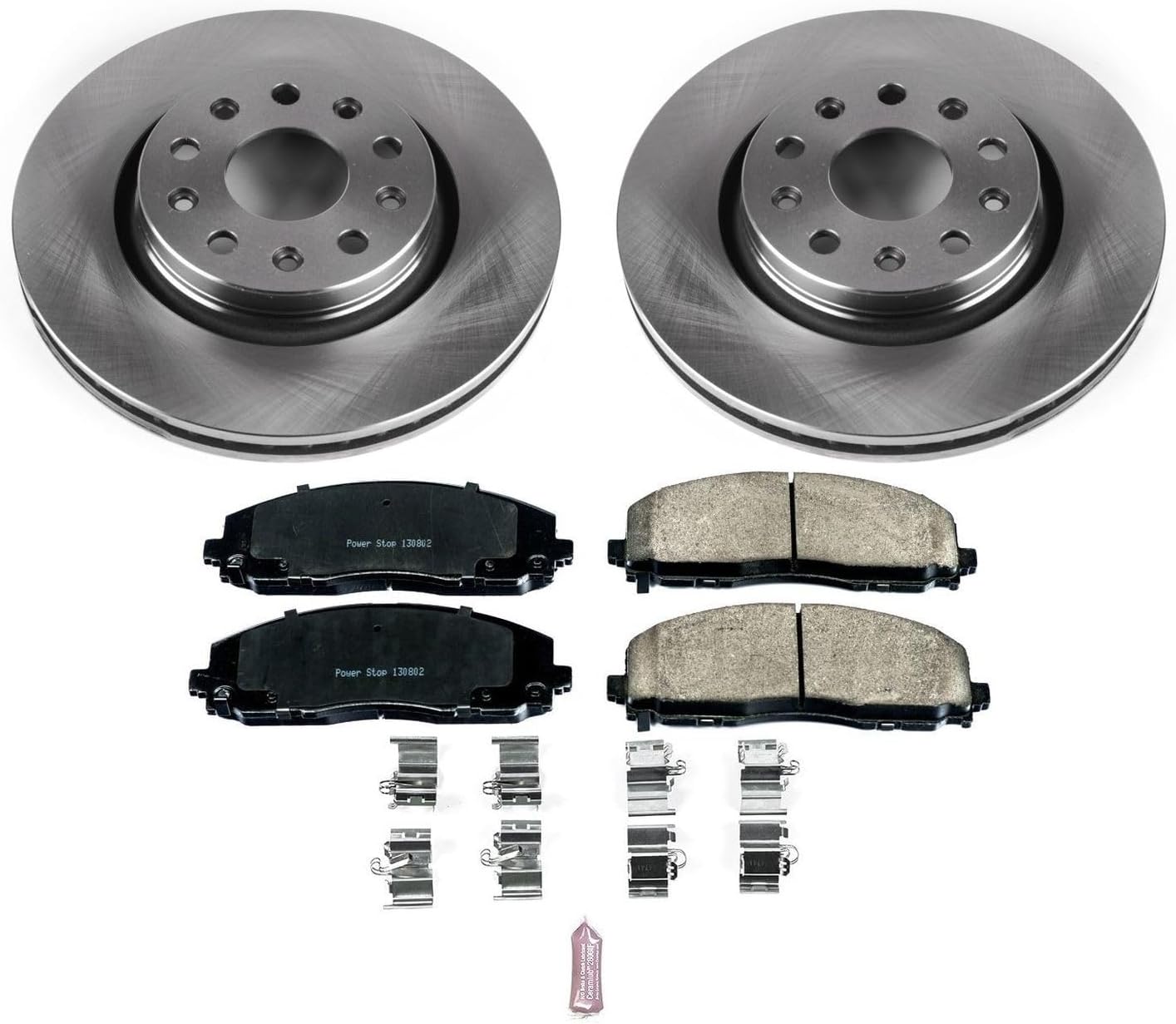 PowerStop Front Brake Kit for Jeep Gladiator 2020-23 | Jeep Wrangler 2018-22 - Z17 Ceramic Brake Pads & Disc Rotors Replacement, KOE7940