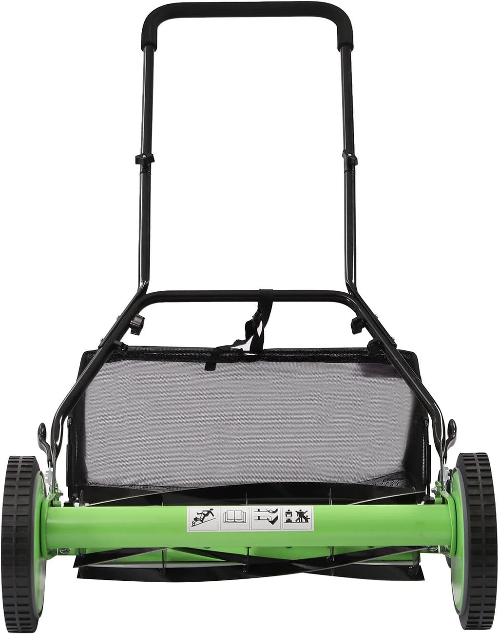 20 Inch 5-Blade Push Reel Lawn Mower with Grass Catcher Manual Push Mower with Adjustable Cutting Height 2.5 Inch Max, 4 Wheels Reel Mower for Small Area Yards (20 Inch)