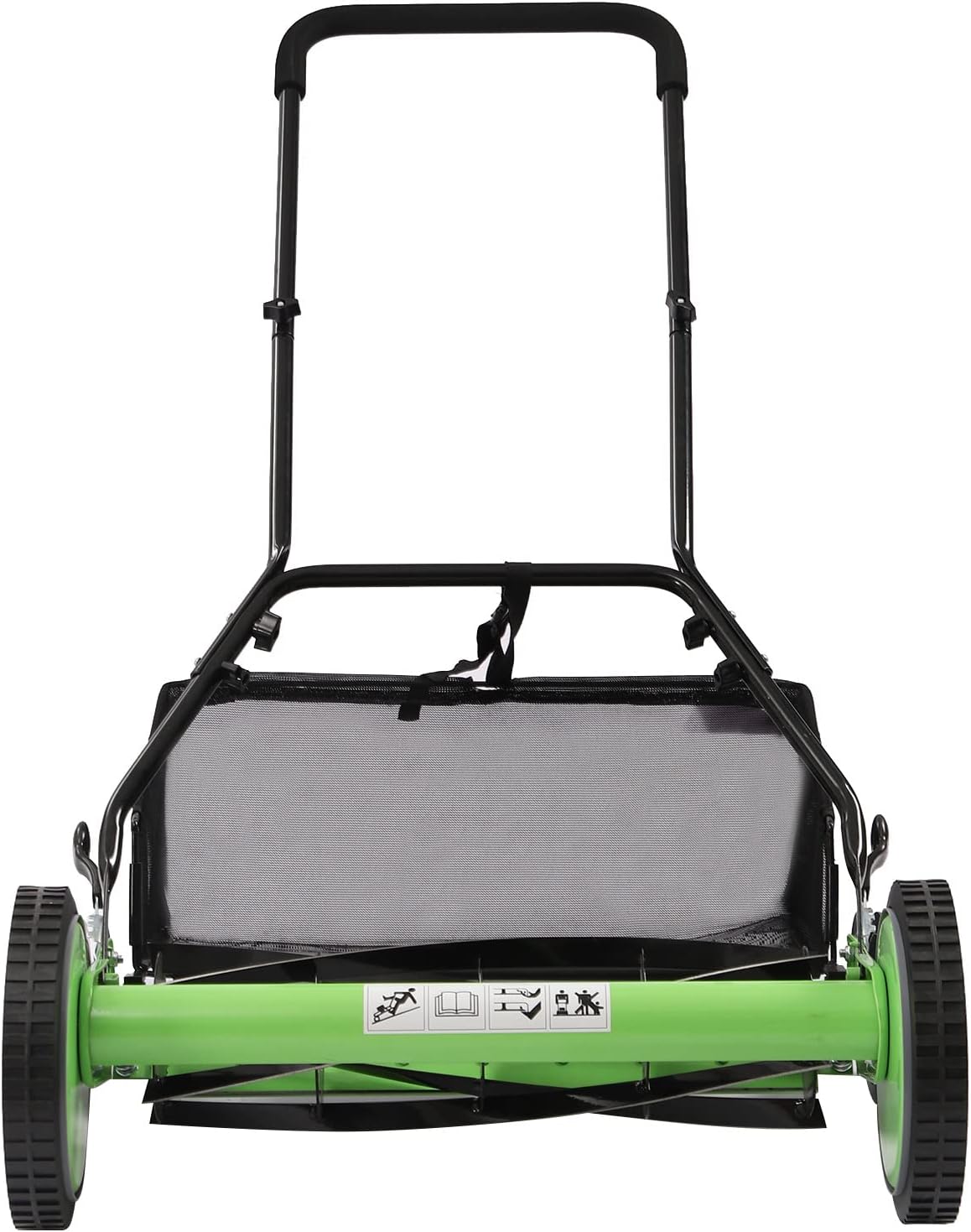 20 Inch 5-Blade Push Reel Lawn Mower with Grass Catcher Manual Push Mower with Adjustable Cutting Height 2.5 Inch Max, 4 Wheels Reel Mower for Small Area Yards (20 Inch)