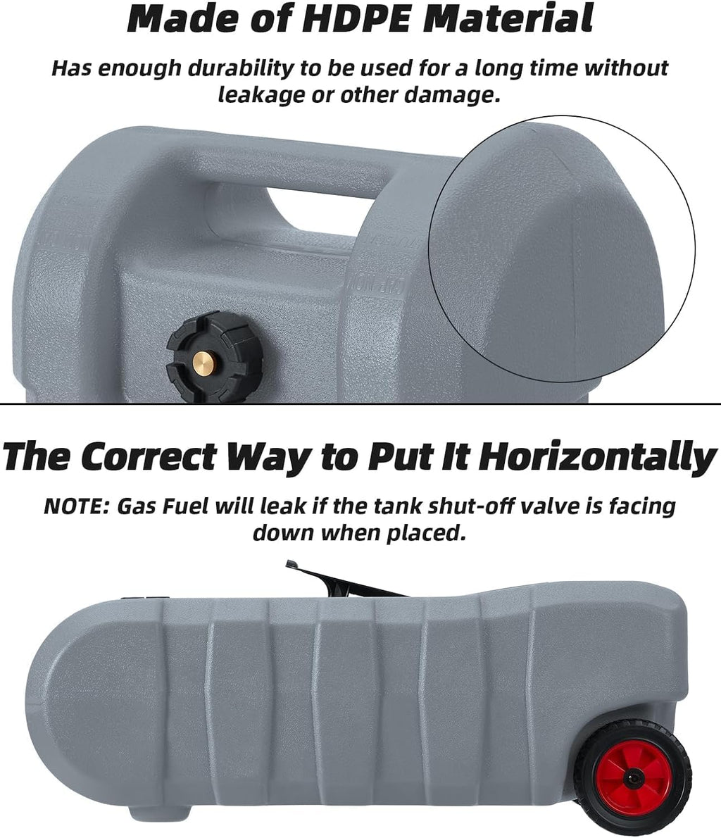 15 GAL Portable Gas Tank with Pump,15 Gallons Fuel & Gasoline Container with Transfer Pump, Gas Cans,10Ft Delivery Hose,Diesel Storage Can on-Wheels for Cars, Lawn Mowers,Boats