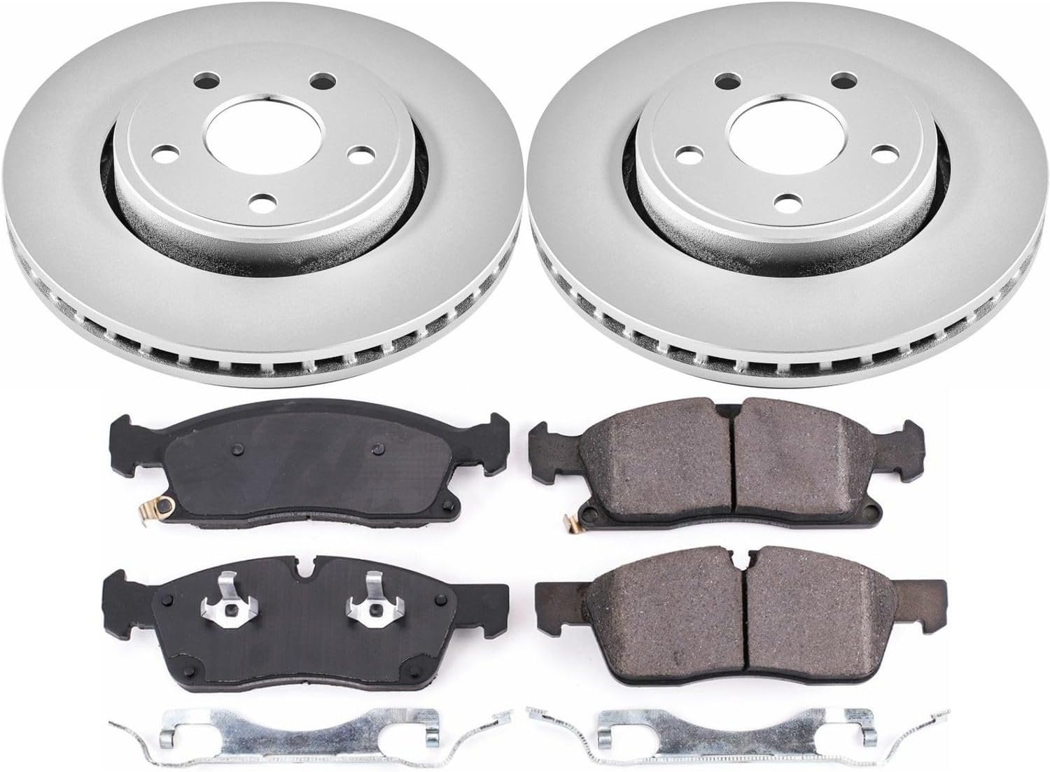 PowerStop Front Brake Kit for Jeep Grand Cherokee 2017-20 - Fully-Coated Disc Rotors with Z17 Ceramic Brake Pads Replacement, CRK7412