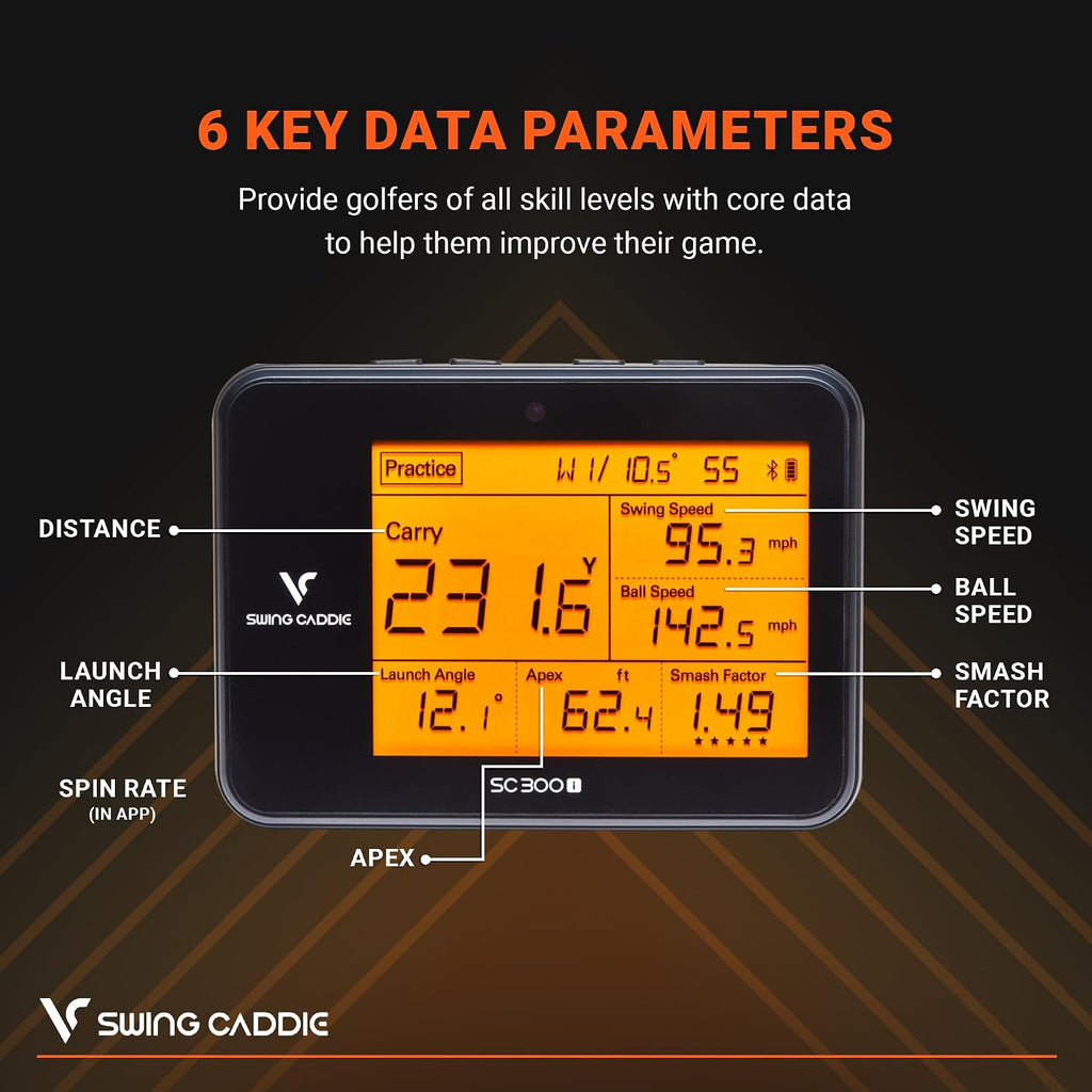 Voice Caddie Portable Golf Launch Monitor and Swing Analyzer with Real-Time Shot Data Tracking | Ideal Golf Swing Trainer/Training Equipment for Indoor & Outdoor | Up to 20 Hours Battery Life
