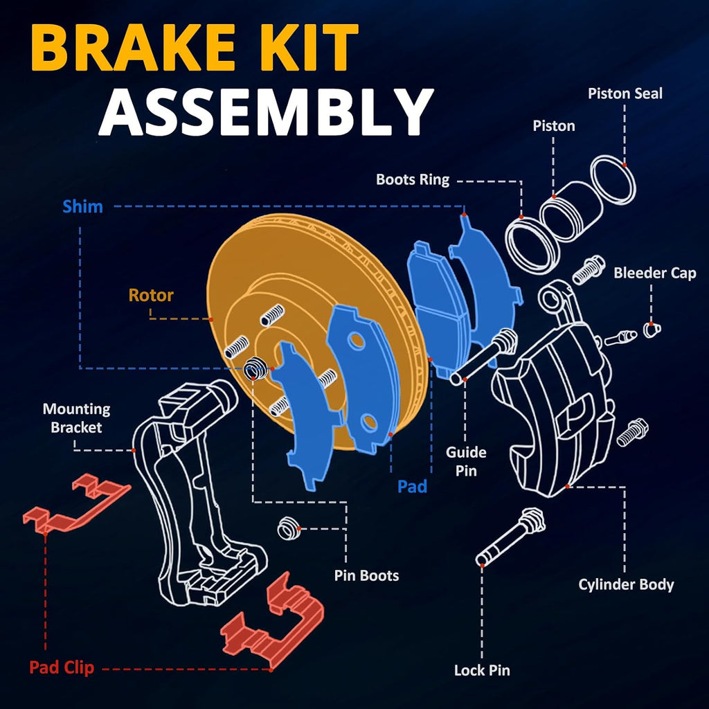 AUTOCLUB 13.58' Rear Brake Kit, for 2007 2008 2009 2010 2011 2012 2013 Chevy Silverado 1500 Brake Pads and Rotors, for Chevy Avalanche Suburban GMC Yukon XL 1500 Brakes, Drilled Slotted Replacement