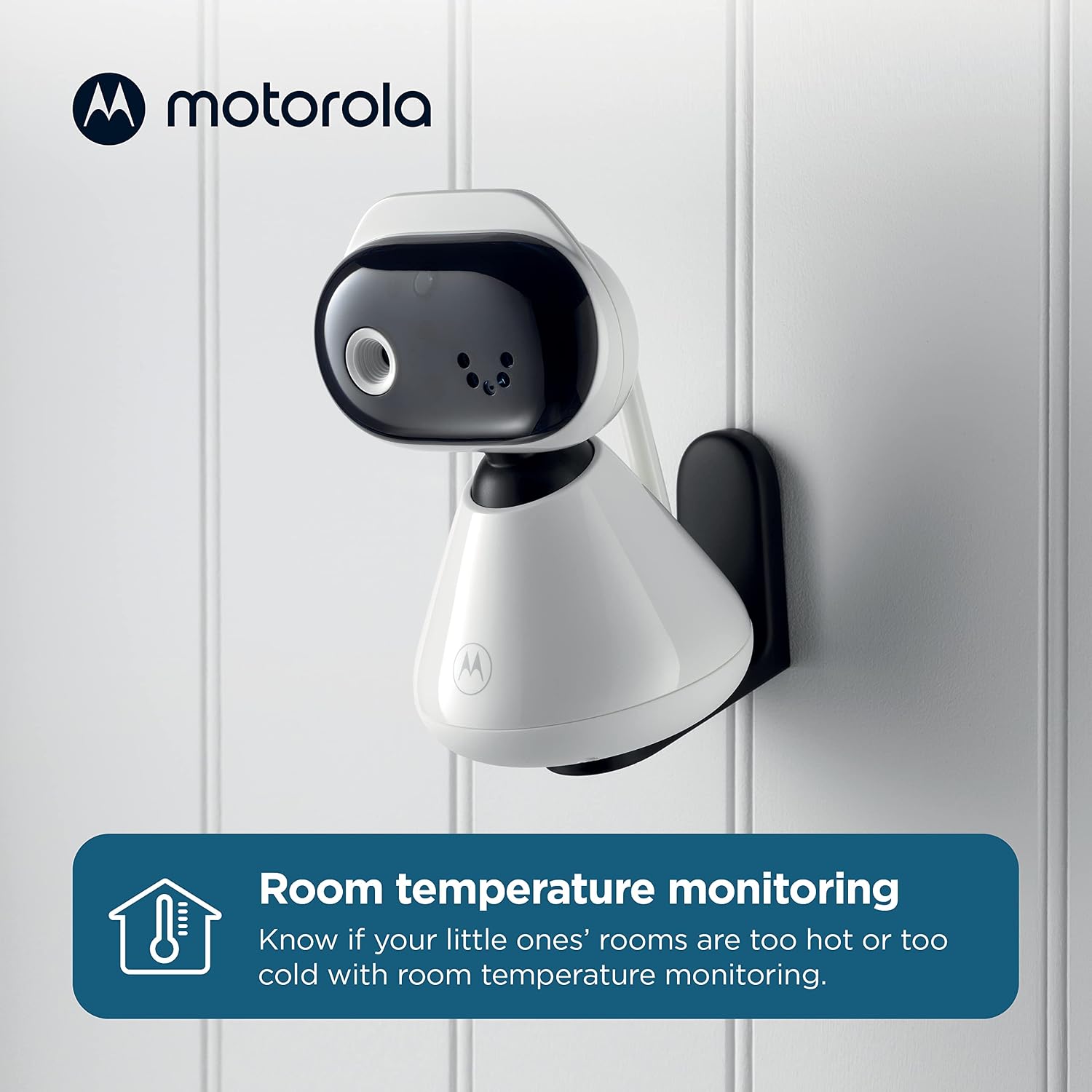 Motorola Nursery Video Baby Monitor with Camera and Audio, Wall or Table Mount, 1000ft Range, 2-Way Audio, Temperature Sensor, Lullabies, White Noise, No WiFi, PIP1500