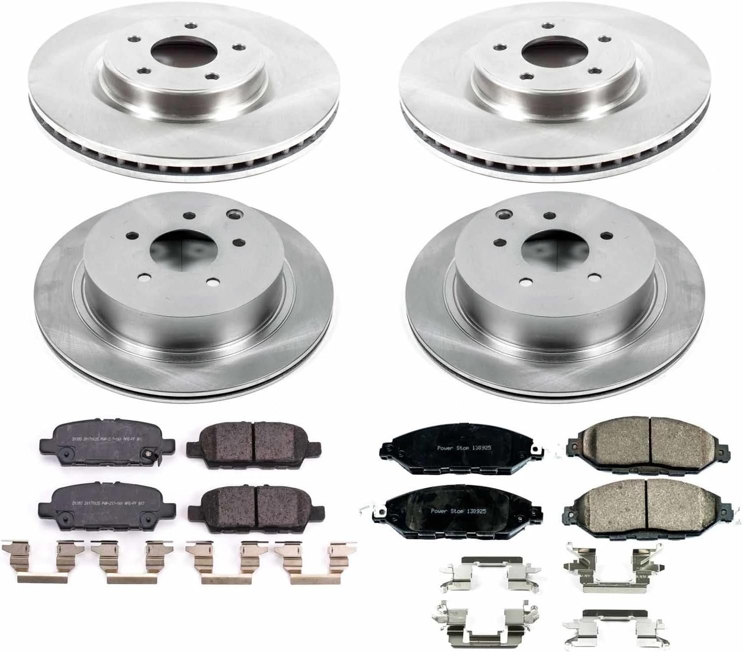 PowerStop Front and Rear Brake Kit for Infiniti QX60 2019-20 - Z17 Ceramic Brake Pads & Disc Rotors Replacement, KOE8347