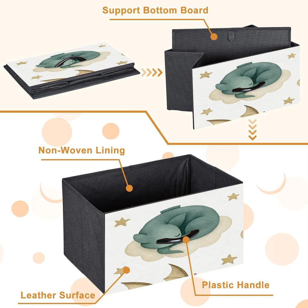 TV Stand with 5 Fabric Drawers Dragon Baby Animals Watercolor Dresser for Bedroom Wide Chest of Drawers Storage Organizer Unit with Open Shelves Power Outlet