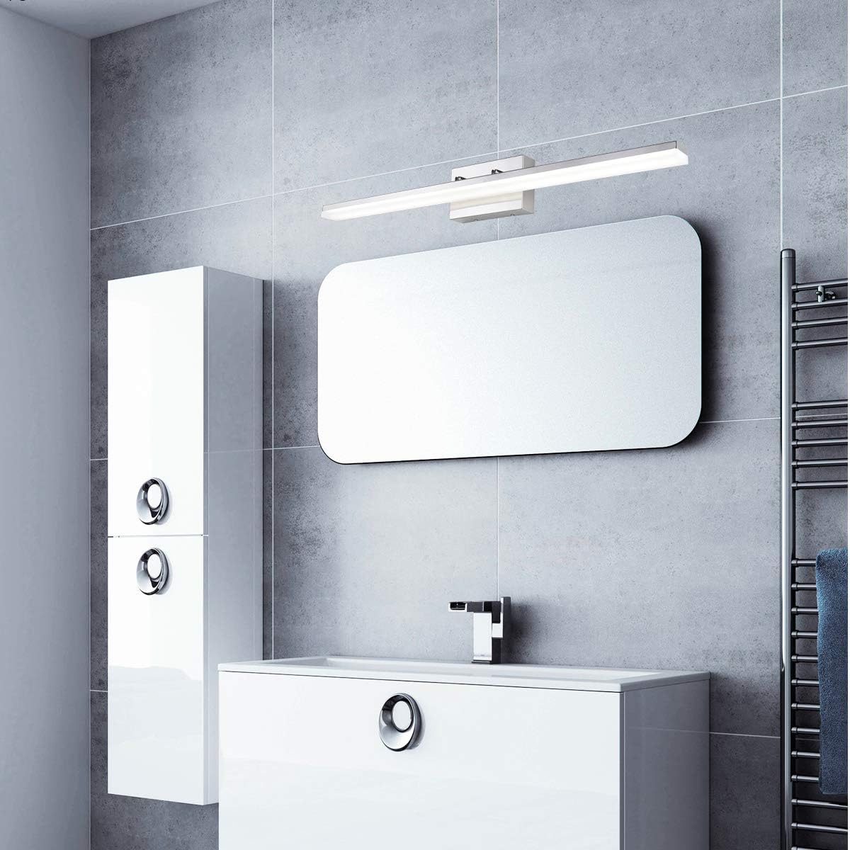mirrea 36in Modern LED Vanity Light for Bathroom Lighting Dimmable 36w Chromed (Cold White 5000K)