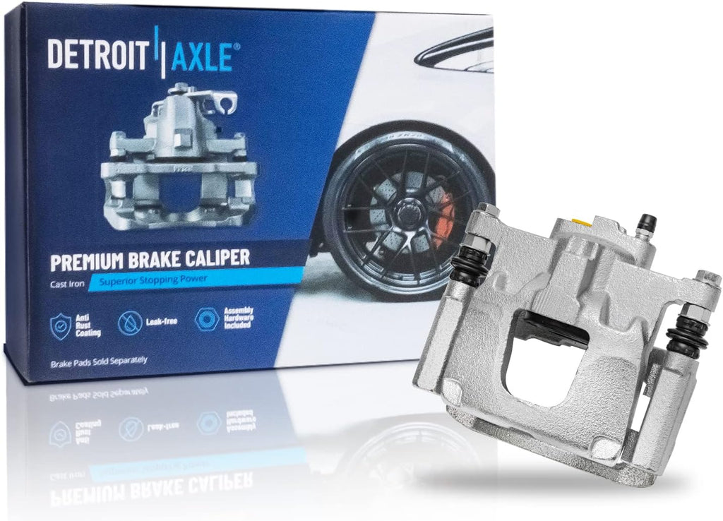 Detroit Axle - Rear Brake Kit for 2007-2017 Jeep Wrangler, 2018 Wrangler JK, Disc Brakes Rotors Driver Side Brake Caliper 2008 2009 2010 2011 2012 2013 2014 2015 2016 Replacement [12.44' inch Rotor]