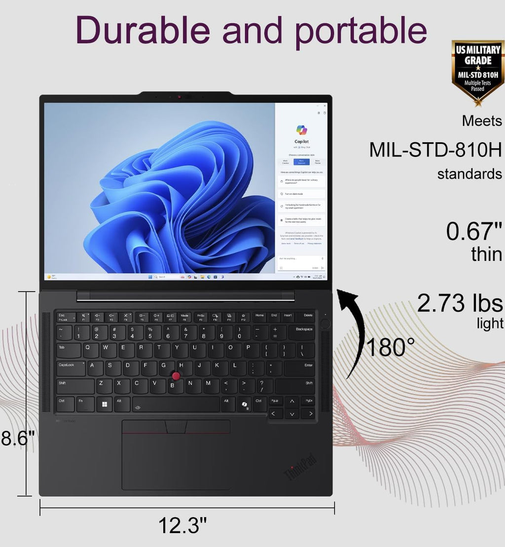 Lenovo ThinkPad T14s Gen 5 Business AI PC Laptop (14' FHD+, Intel 12-Core Ultra 5 135U (> i7-1355U), 32GB DDR5 RAM, 2TB SSD), 2x Thunderbolt 4, Backlit, Fingerprint, 5MP RGB IR Webcam, Win 11 Pro