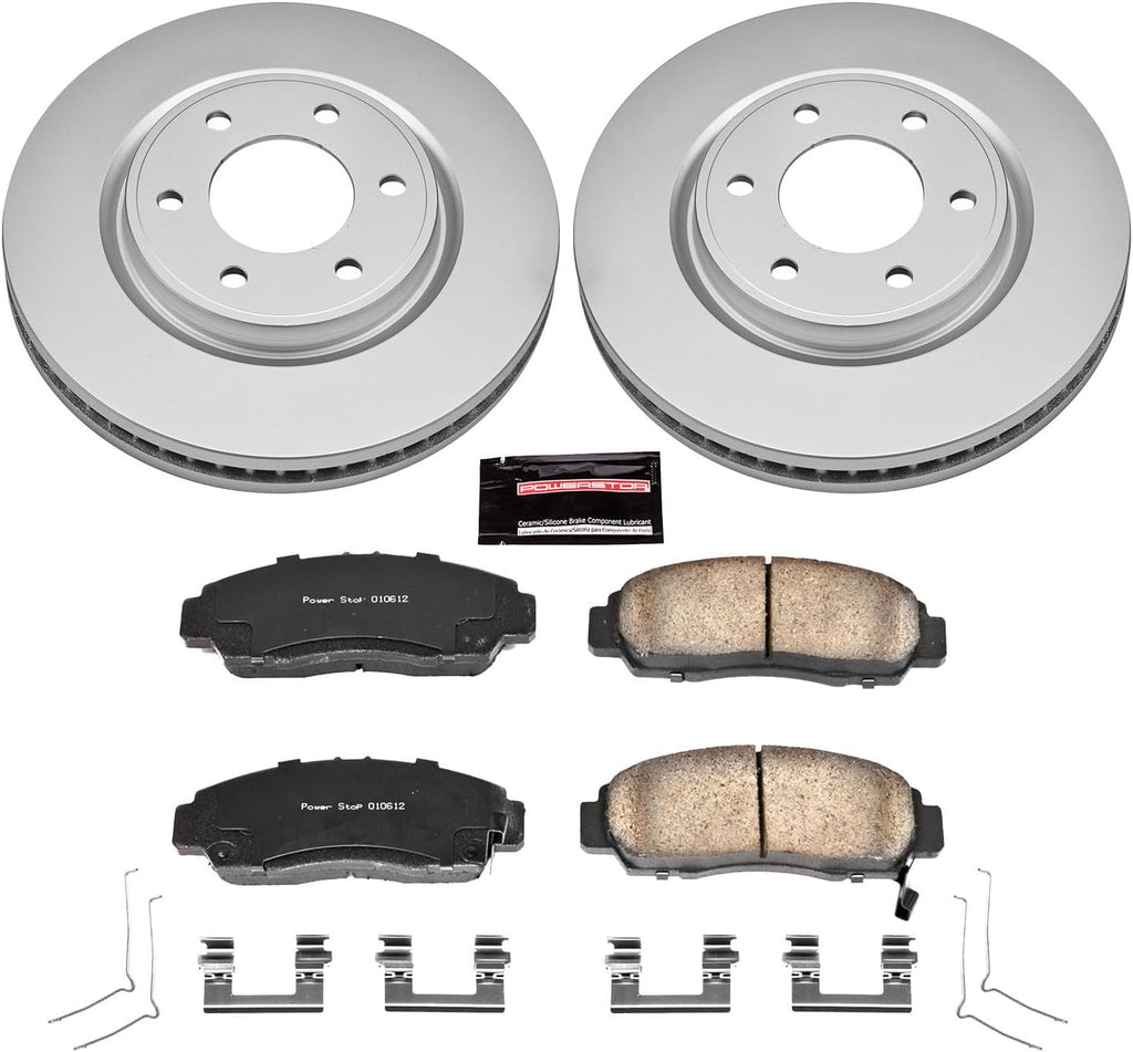 PowerStop Front Brake Kit for INFINITI QX56 2011-13 |QX80 2014-24 |Nissan Armada 2017-24 - Fully-Coated Disc Rotors with Z17 Ceramic Brake Pads Replacement, CRK6321