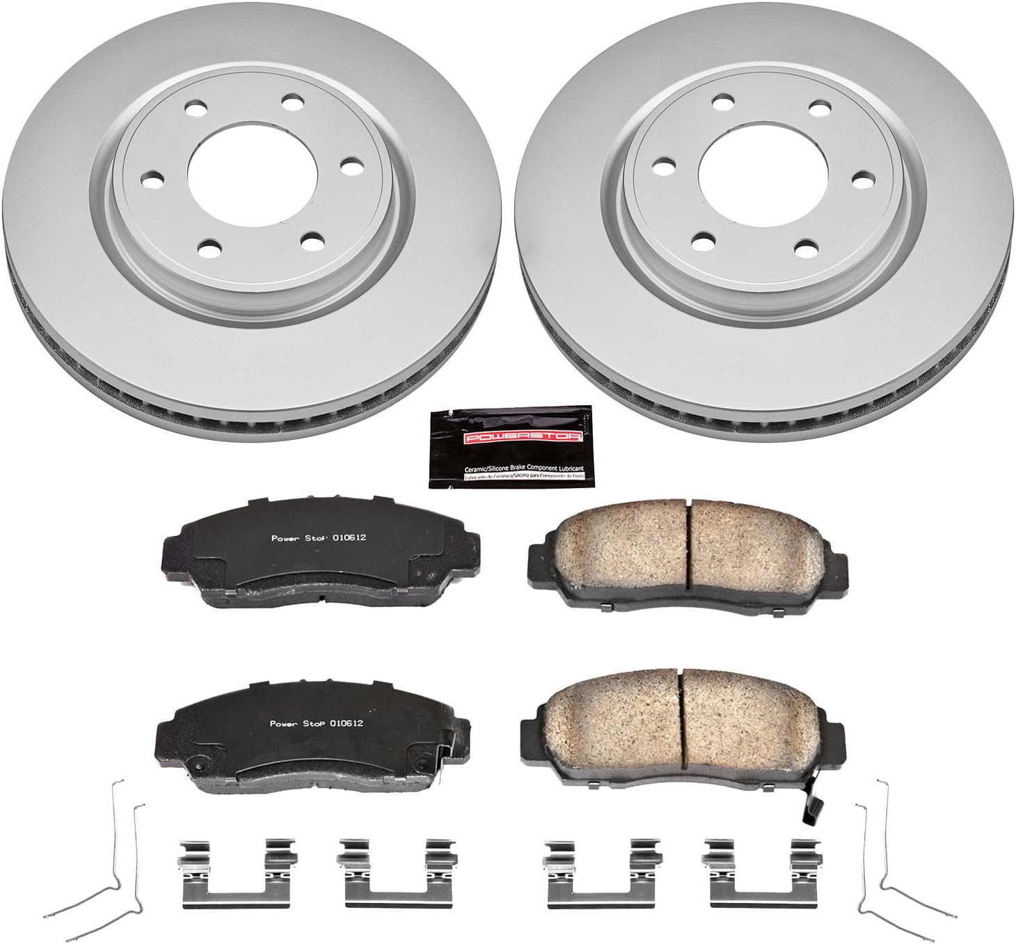PowerStop Front Brake Kit for INFINITI QX56 2011-13 |QX80 2014-24 |Nissan Armada 2017-24 - Fully-Coated Disc Rotors with Z17 Ceramic Brake Pads Replacement, CRK6321
