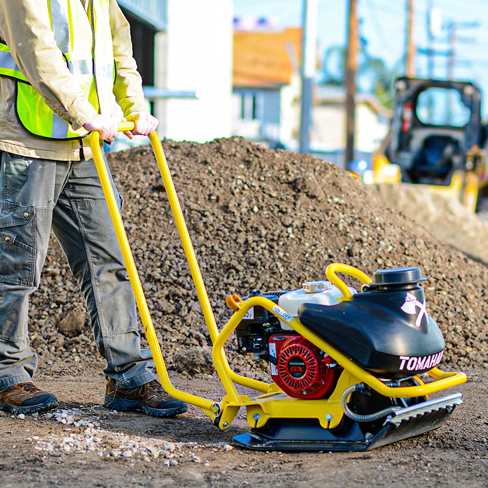 5.5 HP Honda Engine Forward Plate Compactor Walk Behind Vibratory Dirt Asphalt Soil Plate Compactor (Compactor + Pad)