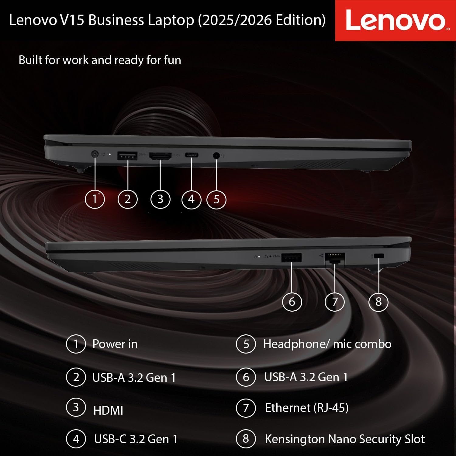 Lenovo New Business Laptop 2026 Edition with MS 365 for Web, Intel Powerful Processor, 16GB DDR5, 512GB PCIE, 15.6' FHD Anti-Glare Display, Fast Charging Speed, 14.5-Hour Battery Life, Windows 11 Pro