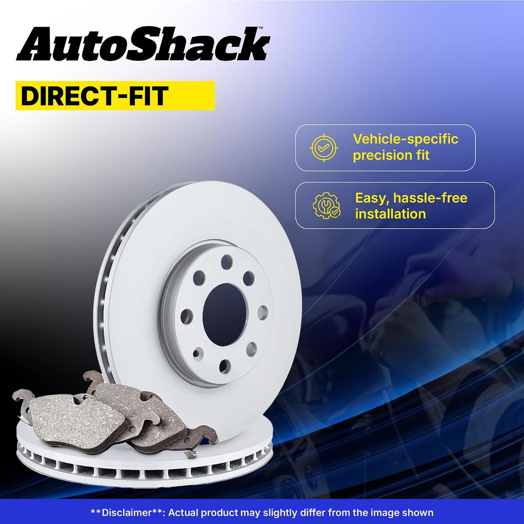 AutoShack Front & Rear Brake Rotors & Ceramic Pads for Jeep, Wrangler 2007-2017 Wrangler JK 2018, 4WD RWD V6 3.6L 3.8L - Coated - ArmorStop