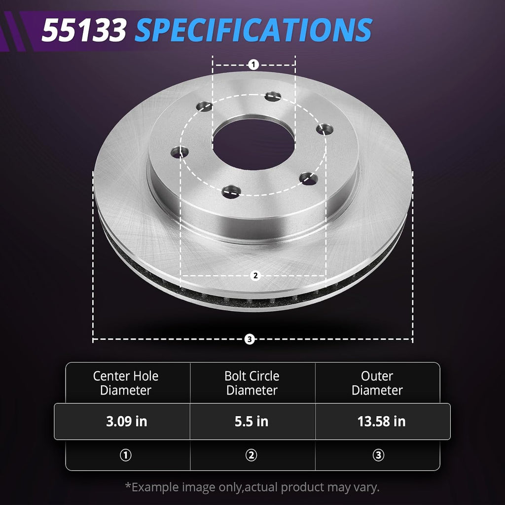 Front and Rear Brake Kit Replacement for 2008 2009 2010 2011 2012 2013 2014 GMC Yukon XL 1500 Chevy Suburban 1500 Tahoe, for Avalanche Silverado, Cadillac Escalade ESV EXT Brakes Rotor Pads