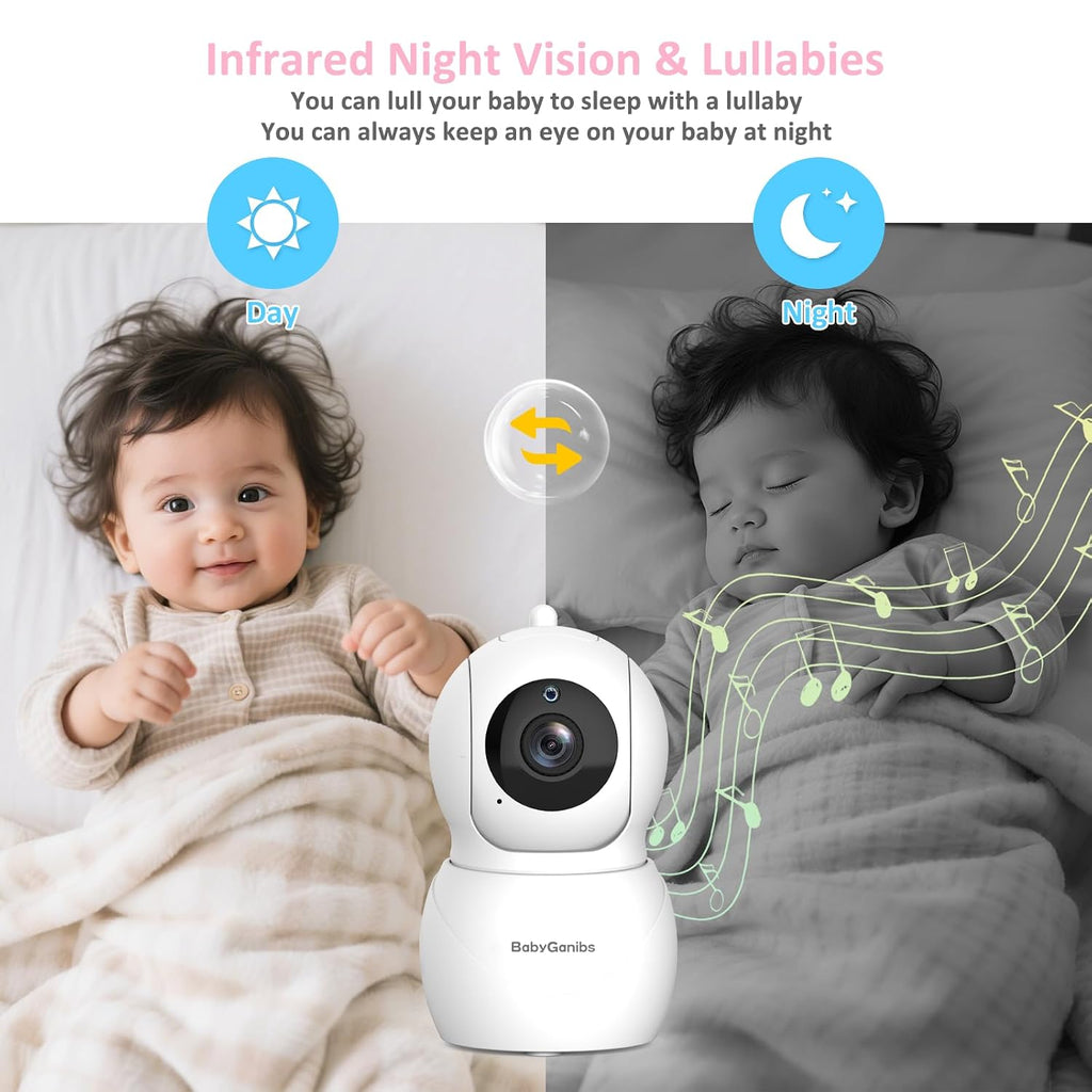 6' Big Screen No WiFi Baby Monitor with 3 Cameras, 1000ft Long Range, 2-Way Talk, 8 Lullabies, ECO Mode, Infrared Night Vision, 150 Languages, Perfect Baby Shower,Baby Register Gift