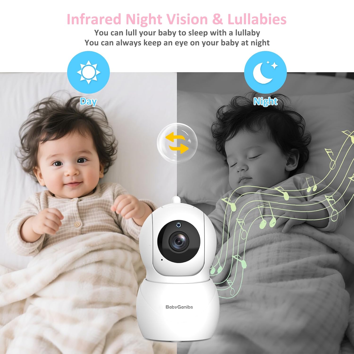 6' Big Screen No WiFi Baby Monitor with 3 Cameras, 1000ft Long Range, 2-Way Talk, 8 Lullabies, ECO Mode, Infrared Night Vision, 150 Languages, Perfect Baby Shower,Baby Register Gift