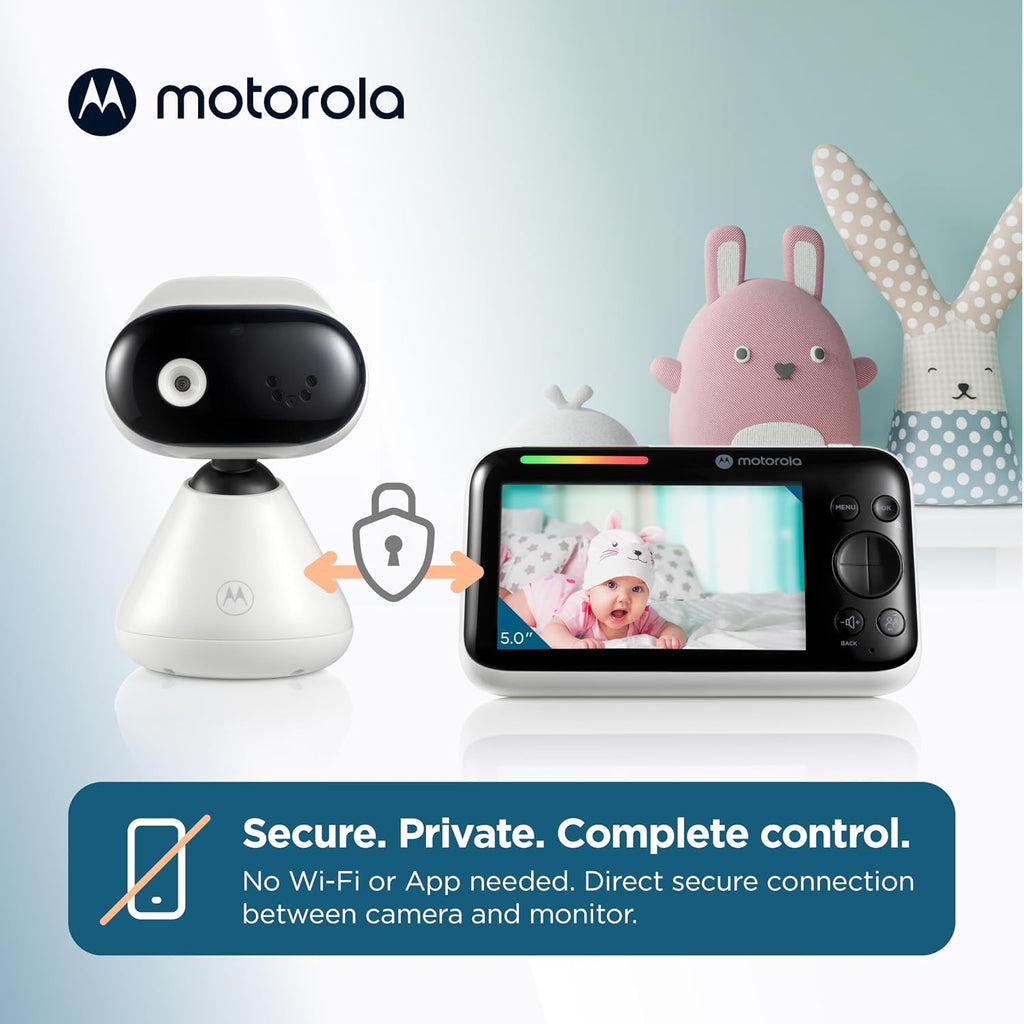 Motorola Nursery Video Baby Monitor with Camera and Audio, Wall or Table Mount, 1000ft Range, 2-Way Audio, Temperature Sensor, Lullabies, White Noise, No WiFi, PIP1500