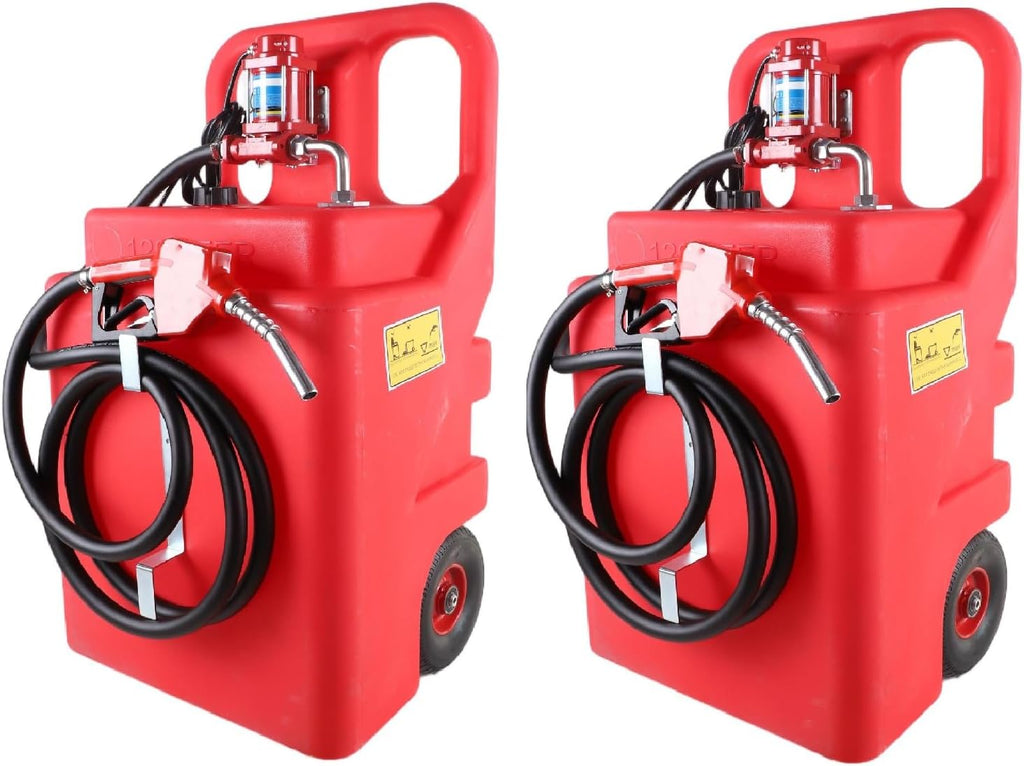 32 Gallon Fuel Caddy 2 Pack, 120L Portable Transfer Caddy with 12 GPM 12V DC Electric Pump for Gasoline Diesel (Pack of 2)