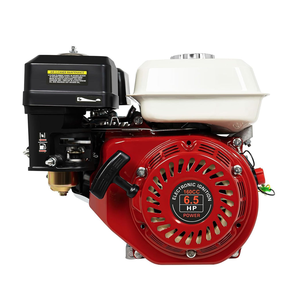 6.5HP 160CC Air Cooled Gas Engine,4-Stroke Horizontal Shaft Gas Engine Pull Start Gasoline Engine Motor OHV Replaces for Honda GX160 Go Kart Compressor Log Splitter Lawn Mower Mini Bike