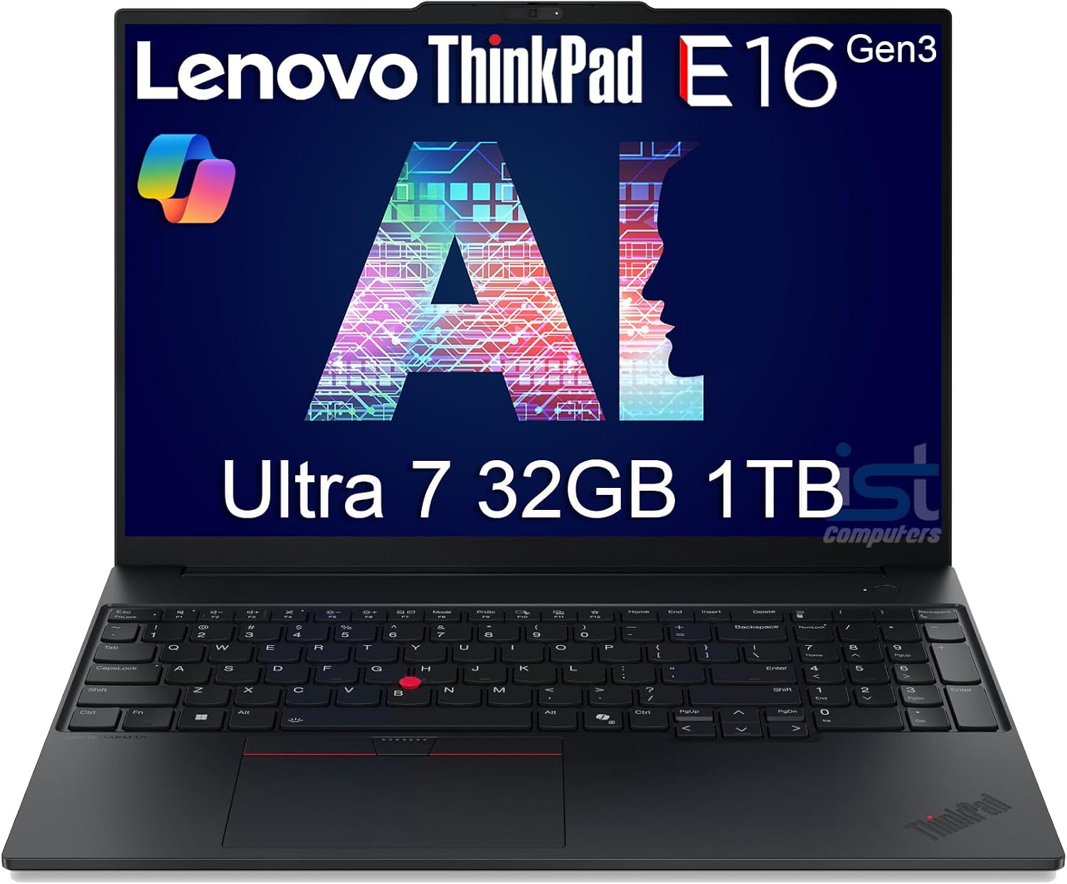 Lenovo ThinkPad E16 Gen 3 Business AI PC Laptop (16' FHD+ Anti-Glare, Intel 16-Core Ultra 7 255H (> i7-13700H), 32GB DDR5 RAM, 1TB SSD), Fingerprint Reader, 5MP Webcam, Thunderbolt 4, Win 11 Pro