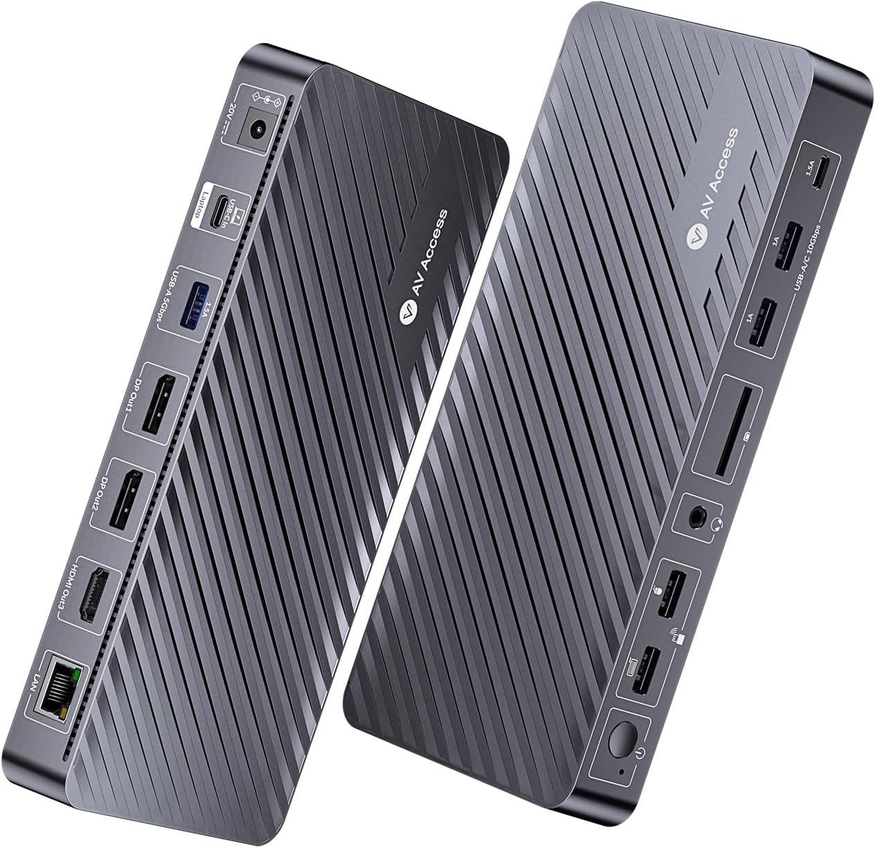 AV Access Docking Station 3 Monitors, 8K@30Hz Single Display, Triple 4K Display (2DP/1HDMI), USB C Dock with 100W Laptop Charging, 10Gbps USB C/A, Ethernet, Audio, SD, for MacBook/Chrome/Dell/HP
