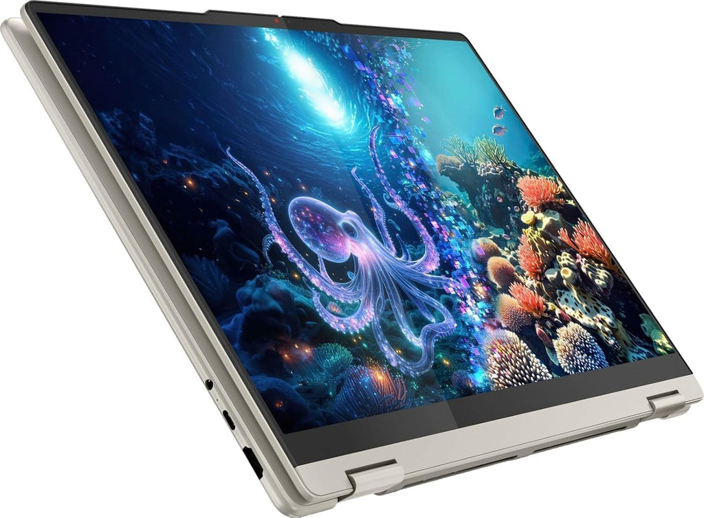 Lenovo Yoga 7 2-in-1 Laptop, 16' IPS Glass AMD Ryzen™ AI 5 340 Processor (2.00 GHz up to 4.80 GHz) 16 GB LPDDR5X-7500MT/s 1 TB SSD M.2 2242 PCIe Gen4 16' WUXGA (1920 x 1200)