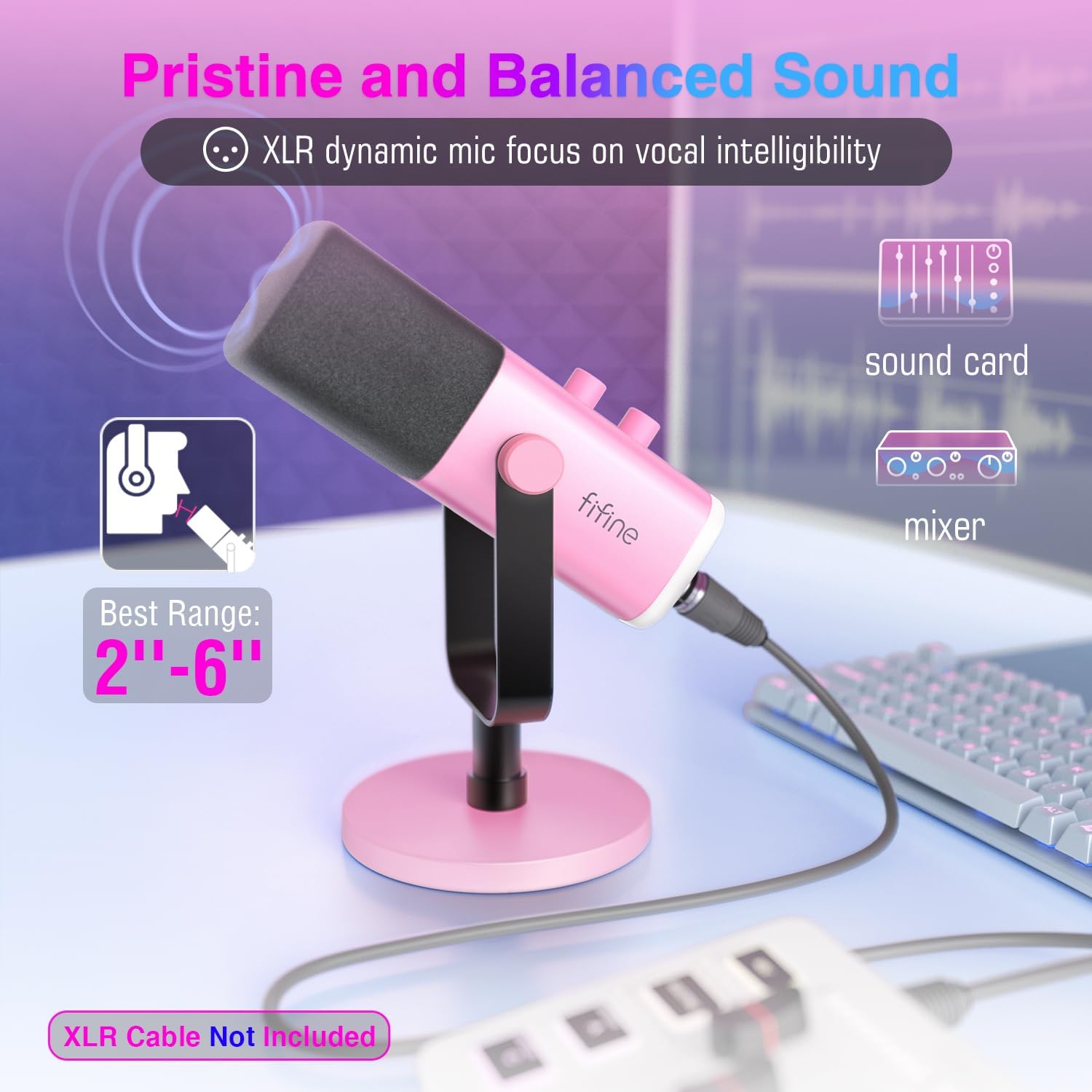FIFINE Gaming Recording Microphone and Over-Ear Headset Bundle, Computer PC Mic and USB Gamer Headset Pack with Headphones Jack, RGB Button, Mute, Noise Canceling, 4 EQ Modes-AM8P+H13P
