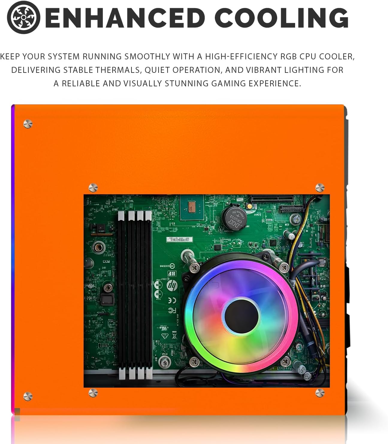 HP Desktop Computer PC Phoenix AMD A10-9700, 16GB RAM, 512GB SSD, 24 Inch Curved Monitor, RGB KBM with AI Copilot, WiFi, RGB Soundbar, Windows 11 (Renewed)