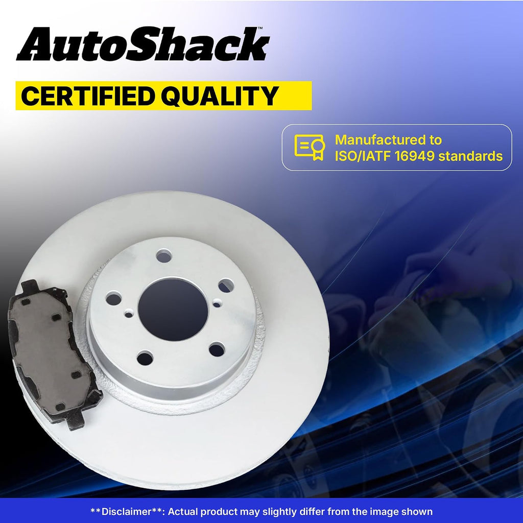 AutoShack Front & Rear Brake Rotors & Ceramic Pads for Jeep, Wrangler 2007-2017 Wrangler JK 2018, 4WD RWD V6 3.6L 3.8L - Coated - ArmorStop