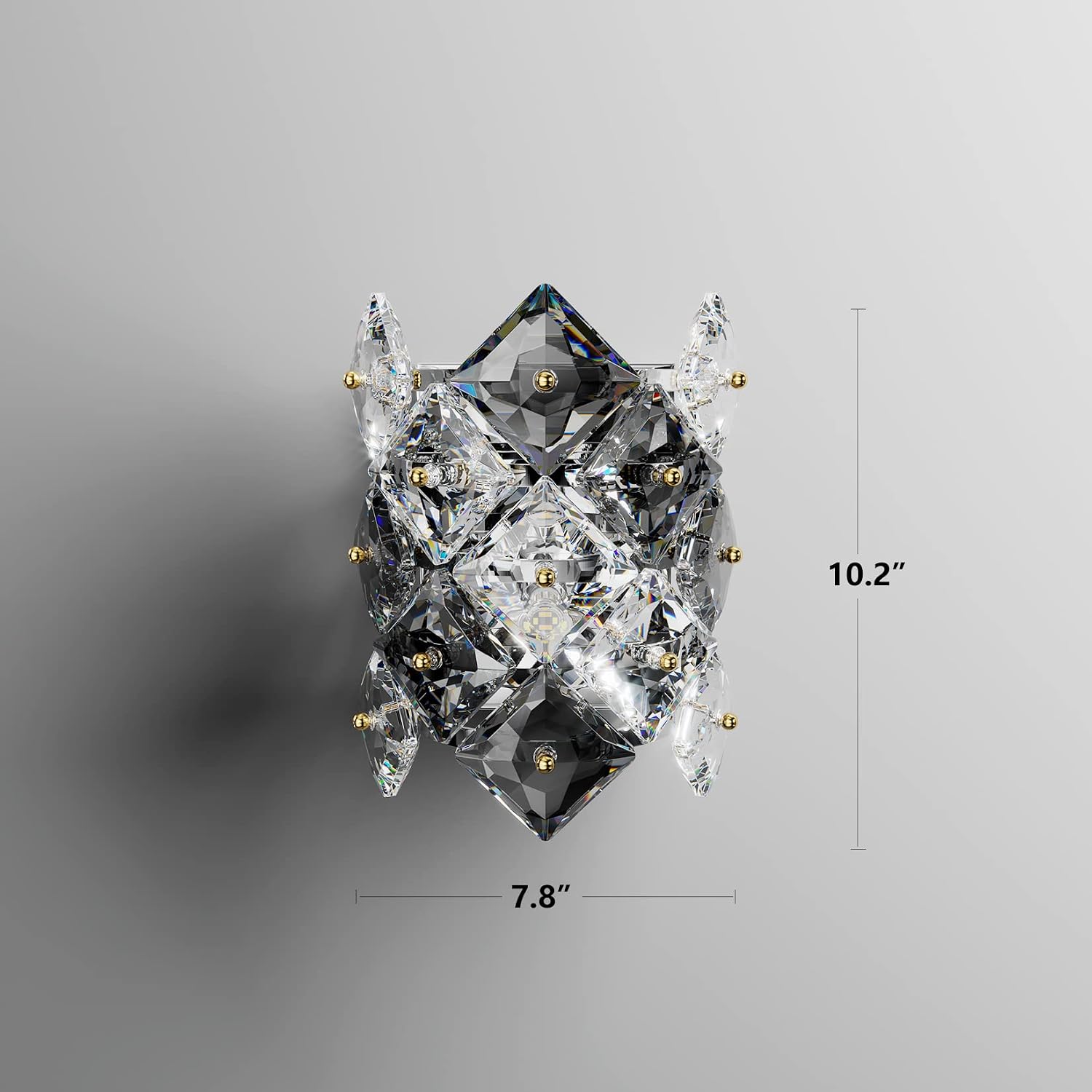 Modern Crystal Wall Sconces,Chrome Wall Light Fixtures,Luxury Indoor Wall Lamp,K9 Crystal Vanity Wall Mount Lamps,Industrial Sconce Lighting for Bathroom Living Room,Bedsides,Hallway,Bedroom