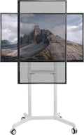 VIVO Mobile Premium TV Cart for 32 to 88 inch Screens up to 154 lbs, Samsung Digital Flipchart, Microsoft Surface Hub 2S, Portrait to Landscape, Shelf, Wheels, Max VESA 600x400, White, STAND-TV02PW