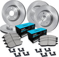 R1 Concepts Front and Rear Brake Kit Fits 2006-2011 Honda Civic| Ceramic Pads, Blank Rotors| Hardware| 10.3' Front & 10.2' Rear