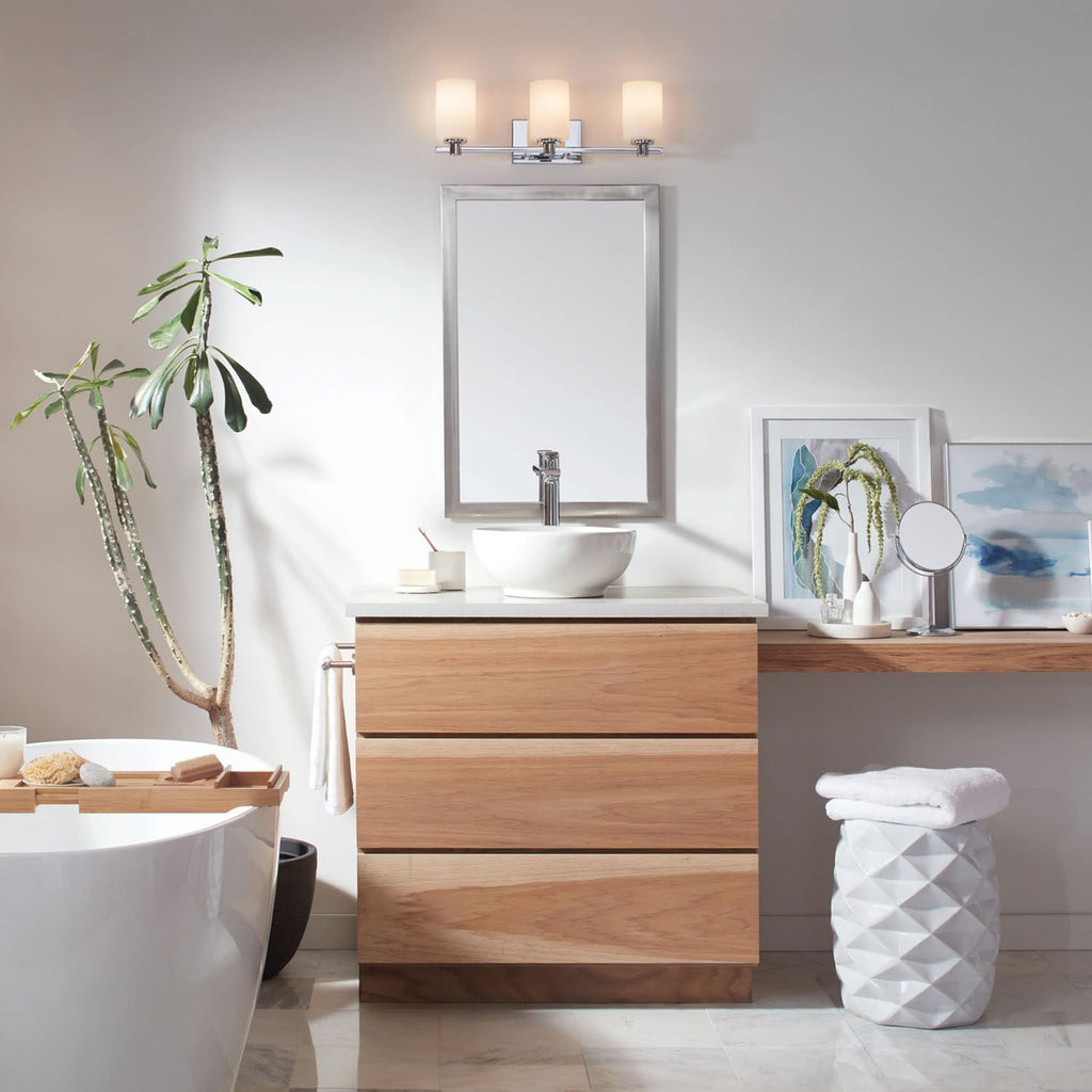 Hinkley Karlie Transitional Three Light Bathroom Vanity Fixture, Chrome