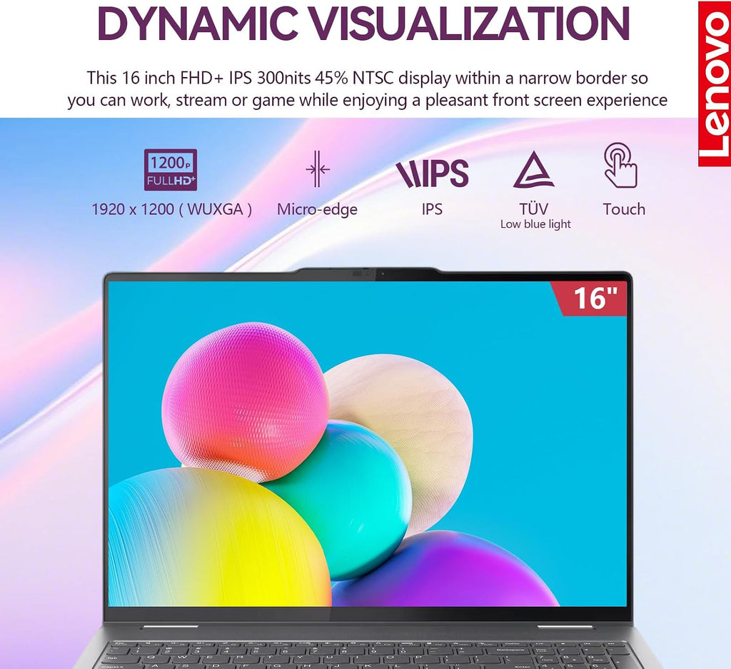 Lenovo Yoga 7 2 in 1 Laptop Touchscreen|16' FHD+ 360 Foldable Touch Screen Convertible,Intel 12-Core Ultra 7, Windows 11 Pro|Backlit 10-Key|Fingerprint|16GB DDR5 RAM 512GB SSD