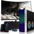 TechMagnet HP G4 Desktop Computer PC,AMD Pro A10-9700 R7,16GB RAM,1TB SSD, 27-inch Curved Monitor, RGB Speaker, RGB Keyboard with AI-Enabled Copilot Key, Mouse,2X ARGB Fan WiFi,Windows 11 Pro(Renewed)