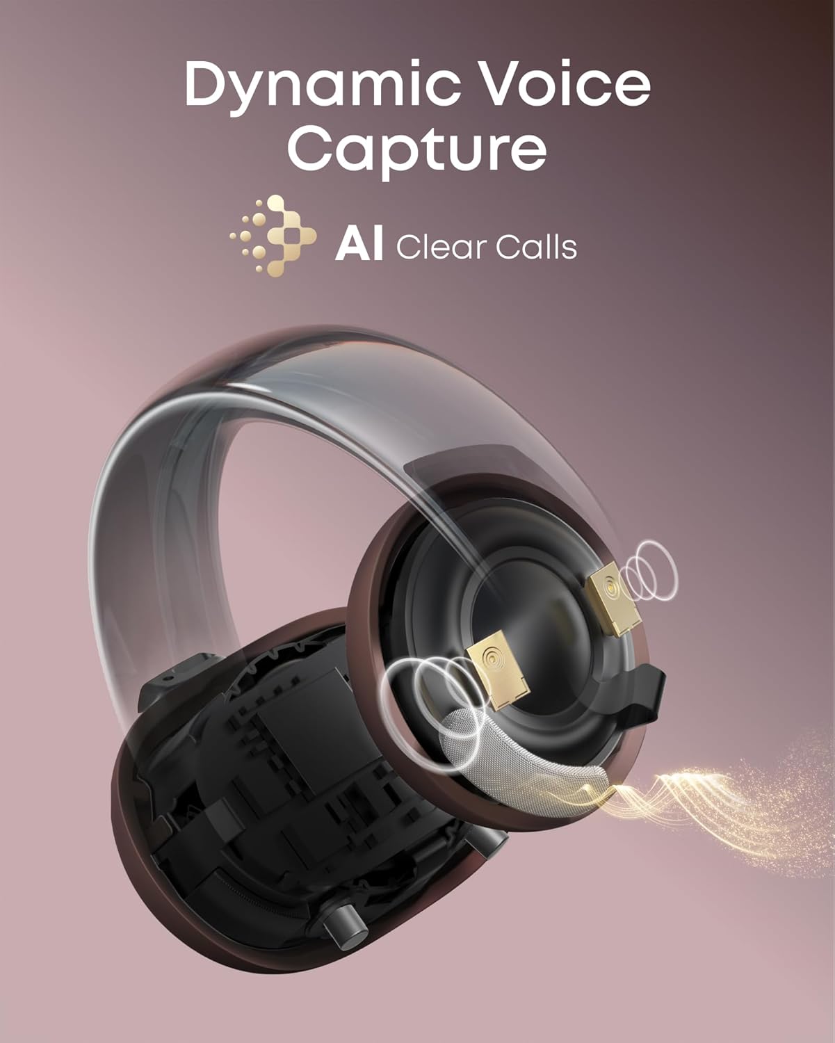 Soundcore AeroClip by Anker, Open-Ear Earbuds, Clip-On Headphones, Adaptive Comfort, Clear Calls with 4 Mics and AI, Stable Fit, 12mm Drivers for Powerful Bass, Hi-Res, Open-Ring Design