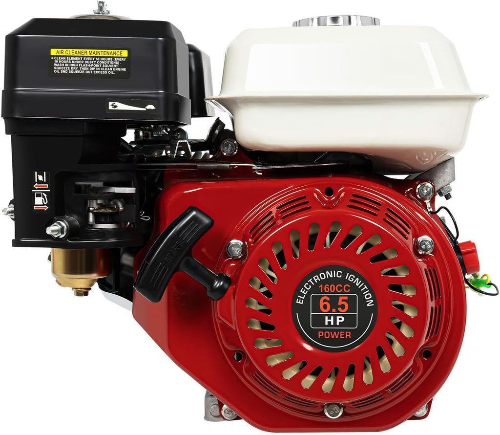 6.5HP 4 Stroke Gas Engine Motor 160CC OHV Gas Motor Replacement Pull Start Single Cylinder Petrol Gasoline Engine for Compressor Pumping Medicine Machine Generator Go Kart GX160 Motor Replacement