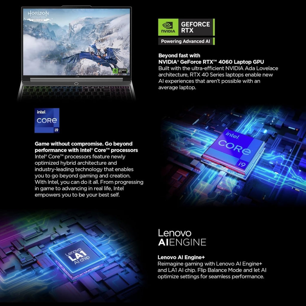 Lenovo Legion 5i Gaming Laptop, NVIDIA RTX 4060, Intel Core i9-14900HX Up to 5.8GHz, 16' WQXGA 165Hz, 32 GB DDR5, 2 TB SSD, Wi-Fi 6E, Windows 11 Pro, Microsoft Office Lifetime License, w/Accessories