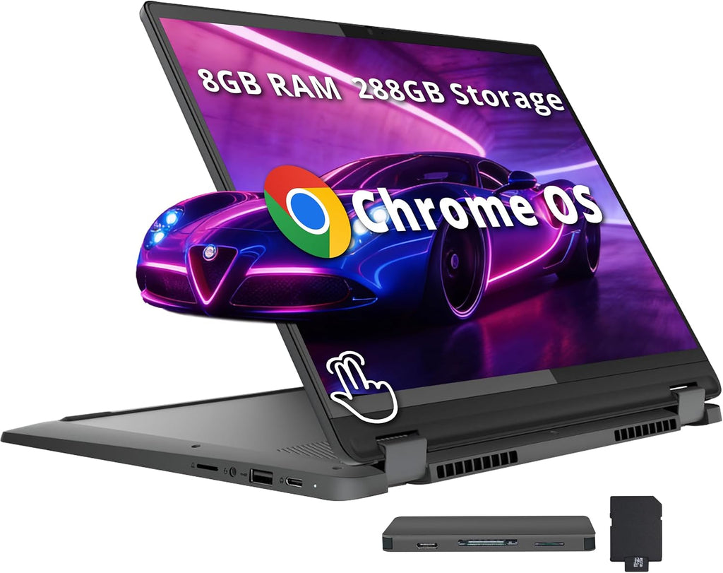 Lenovo IdeaPad Flex 5i 14' WUXGA 2-in-1 Touchscreen Chromebook, Intel i5-1334U, 8GB RAM, 288GB Storage(128GB SSD+160GB Docking Station), Intel Iris Xe Graphics, Backlit Keyboard, Chrome OS, Gray