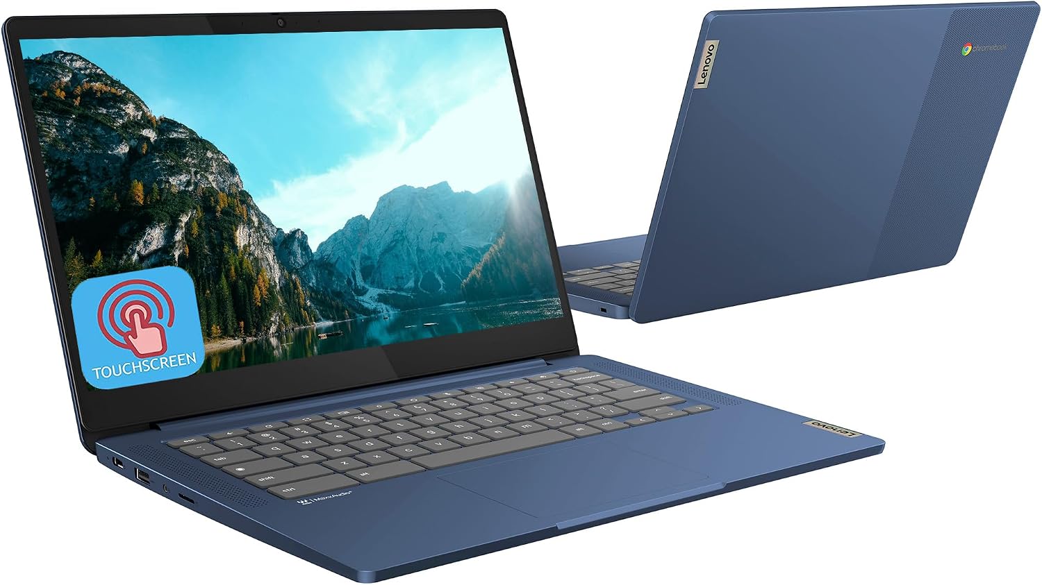 Lenovo 14'' FHD Touchscreen Slim 3 Chromebook Laptop for Business Student, 8-Core MediaTek Kompanio 520, 4GB RAM, 64GB eMMC, Wi-Fi6, Long-Battery Life, Chrome OS