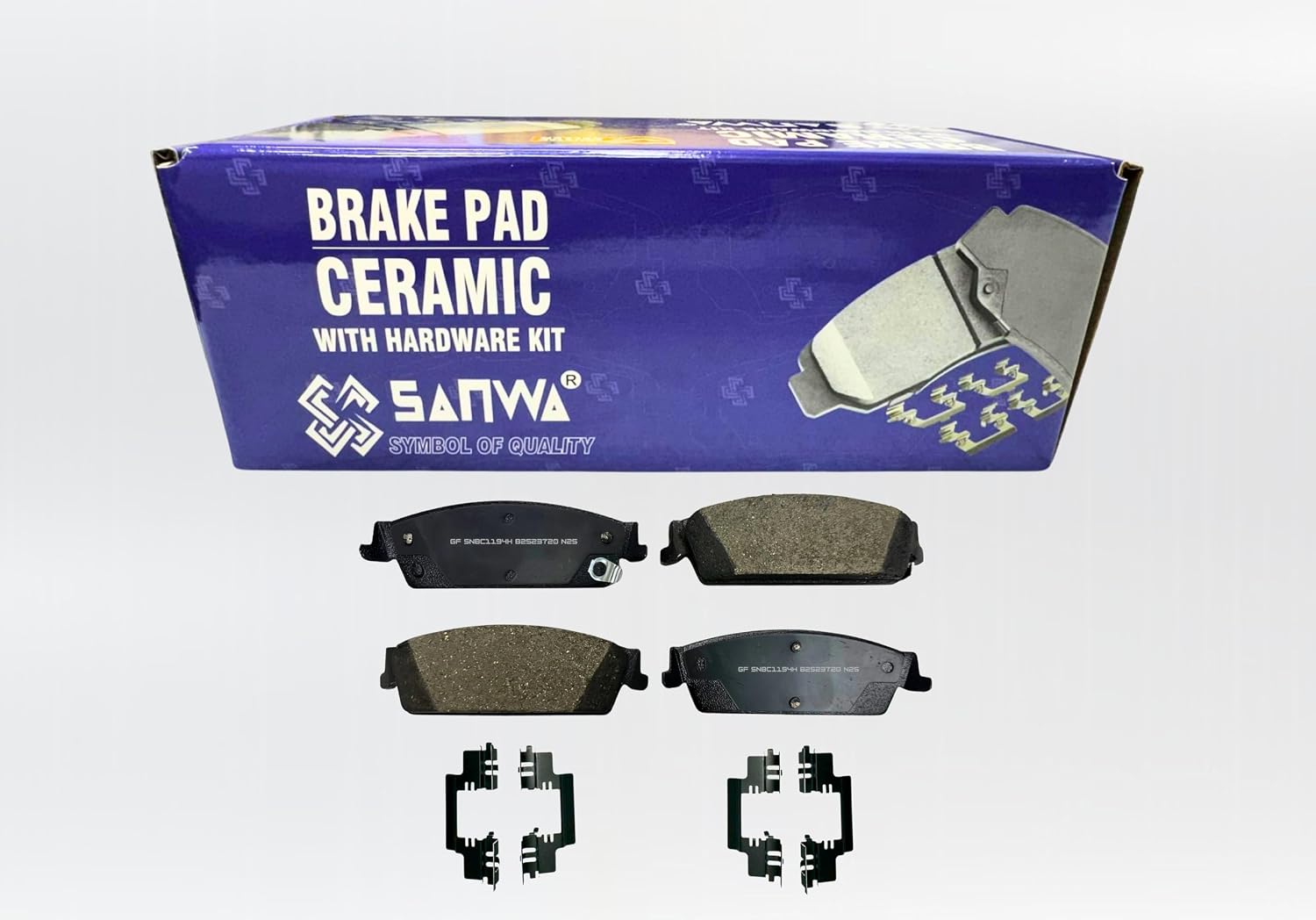 Sanwa Rear Brake Rotors 345mm Vented & Geomet Coated and Brake Pad Kit Compatible with Chevy Silverado Suburban 1500 Tahoe GMC Sierra Yukon1500 Cadillac Escalade 2007-2014 [55133 1194]