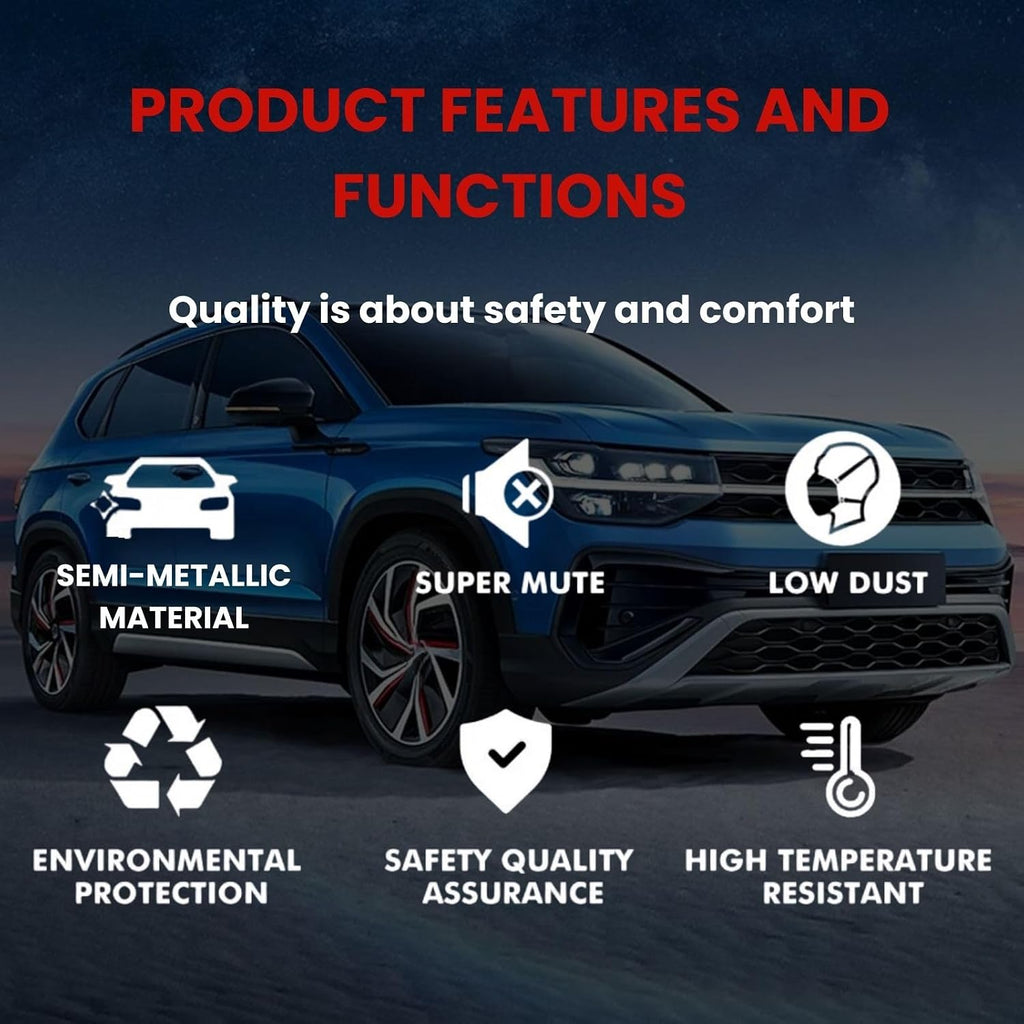Arrhythmic Front Rear Brake Pads for Chevy Silverado 3500 Classic 8.1L 2007, for Chevy Silverado 2500 5.3L 1999 2000, for Chevy Silverado 2500 5.7L 2001 2002 Automotive Replacement Pads 8PCs Break Pad