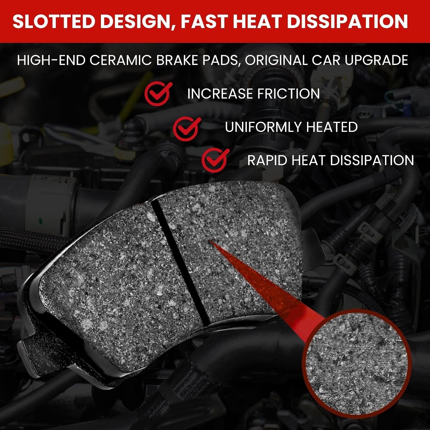 Arrhythmic Front Rear Brake Pads for Chevy Silverado 3500 Classic 8.1L 2007, for Chevy Silverado 2500 5.3L 1999 2000, for Chevy Silverado 2500 5.7L 2001 2002 Automotive Replacement Pads 8PCs Break Pad