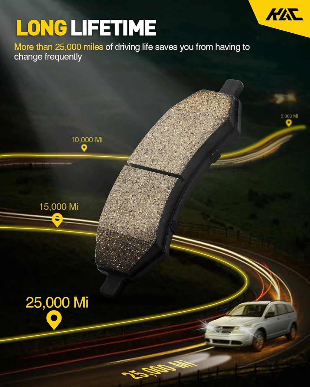 KAC Rear Brake Rotors and Ceramic Brake Pads Set for Terrain Equinox 2010-2017 Drilled and Slotted Disc Brake Rotor Replace 55178+D1275