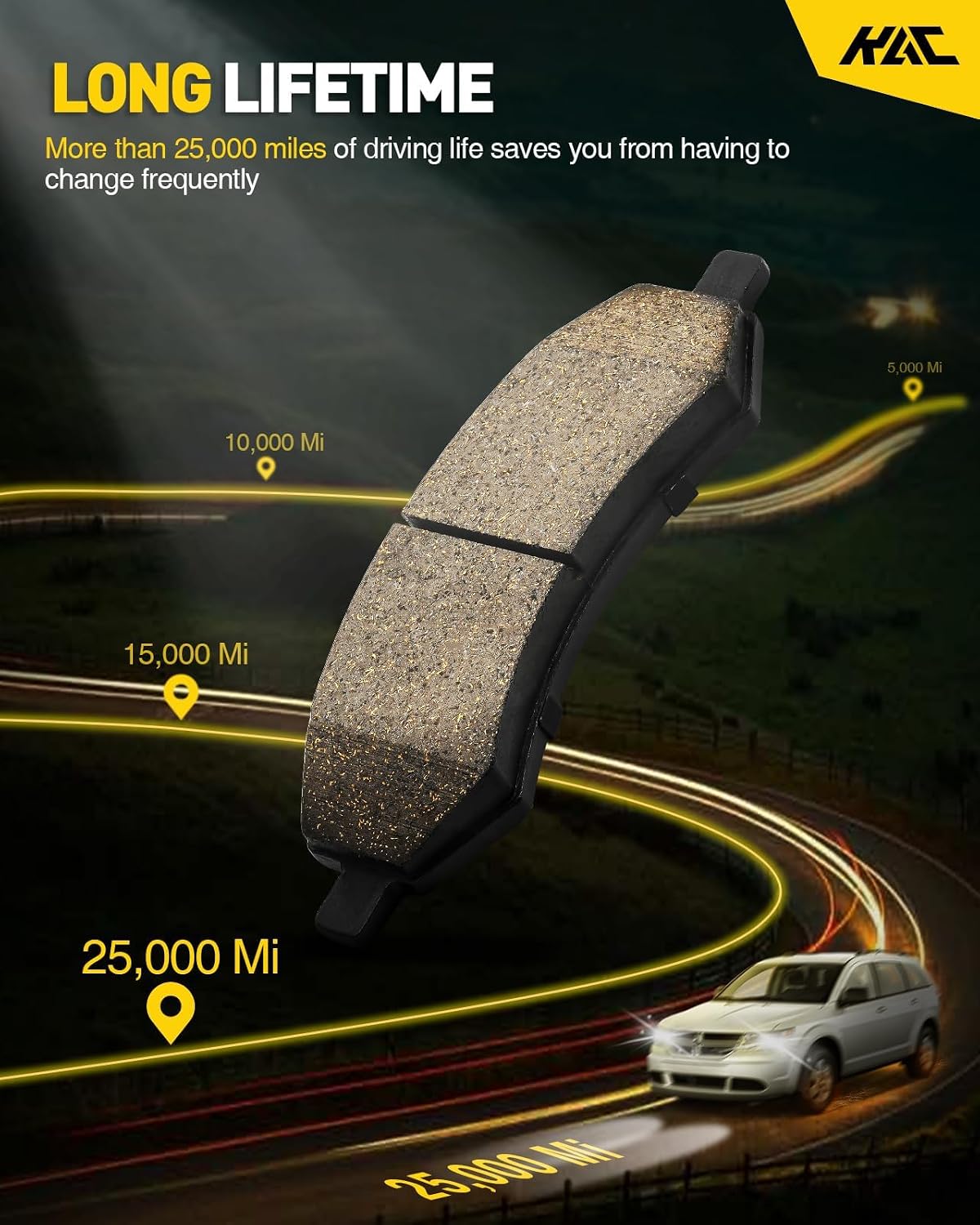 KAC Rear Brake Rotors and Ceramic Brake Pads Set for Terrain Equinox 2010-2017 Drilled and Slotted Disc Brake Rotor Replace 55178+D1275