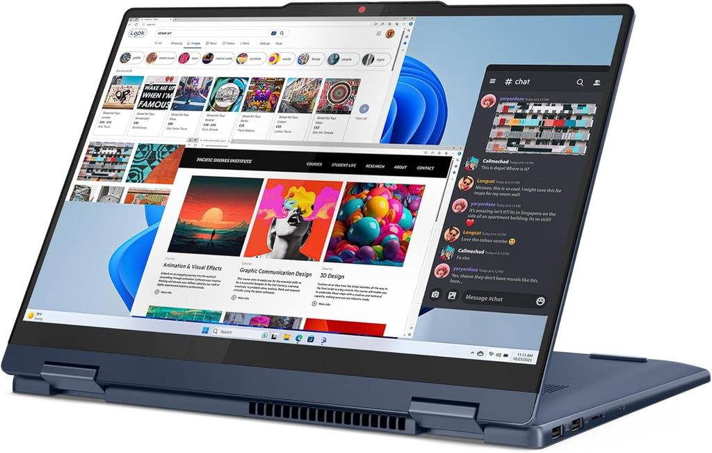 Lenovo 2025 IdeaPad 5 2-in-1 14AHP9 Personal Laptop - 14' 1920x1200 Touchscreen - 8-Core AMD Ryzen 7 8845HS - 16GB RAM 1TB SSD - Wi-Fi 6 - Fingerprint Reader - 1080p FHD Camera - W11P - Cosmic Blue