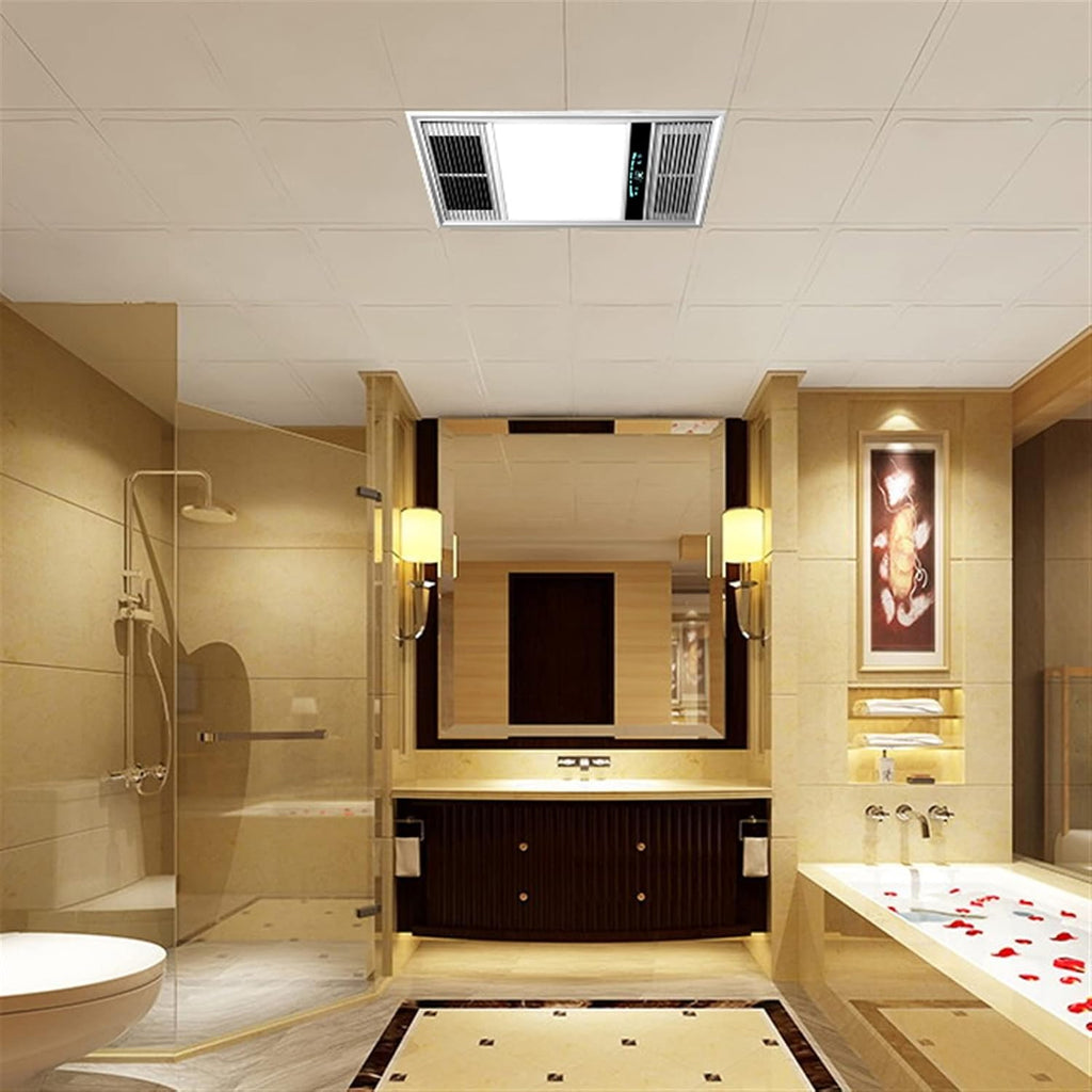 Exhaust Fan Integrated Ceiling Exhaust Fan Light Combo, 2-in-1 Ultra Quiet Bathroom Fan with LED Light, 30 x 60 cm Ceiling Ventilation Fan Vent for Home Household Vent Fan/Exhaust Fans (Gold 300 x 600