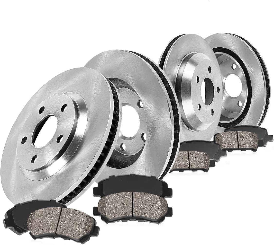 Callahan Brake Parts Front and Rear Brake Kit For Chevrolet Impala 2006-10 | Chevrolet Monte Carlo 2006-07 - Disc Rotors with Semi Metallic Brake Pads, EBYK010544