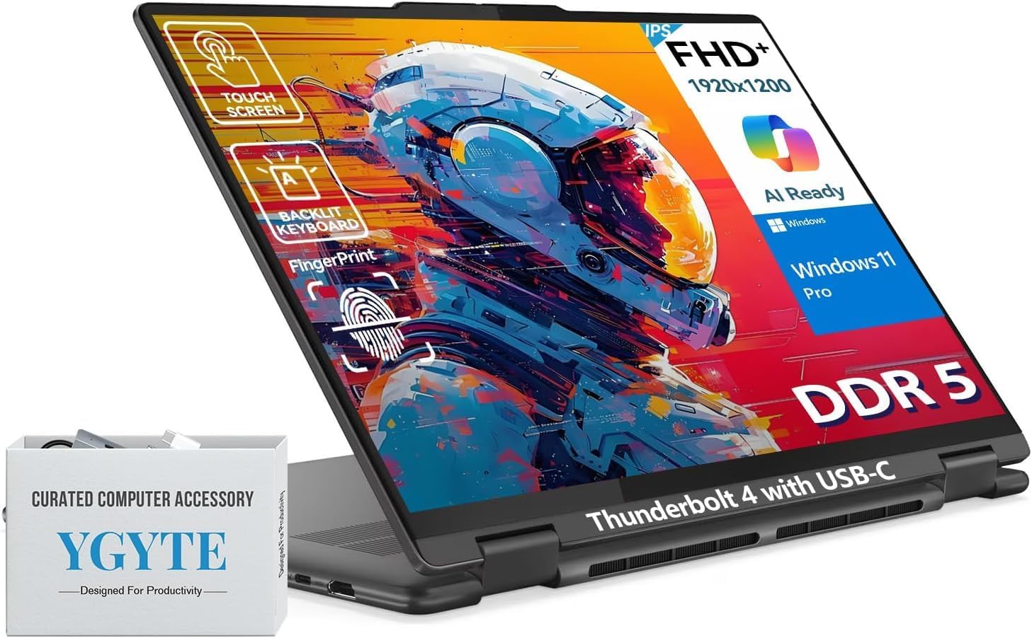 Lenovo Yoga 7i 2 in 1 Laptop Touchscreen, 16' FHD+ 360 Foldable Touch Screen Convertible, Intel Core Ultra 7, Windows 11, 16GB DDR5 RAM 1TB SSD, Backlit 10-Key, Fingerprint